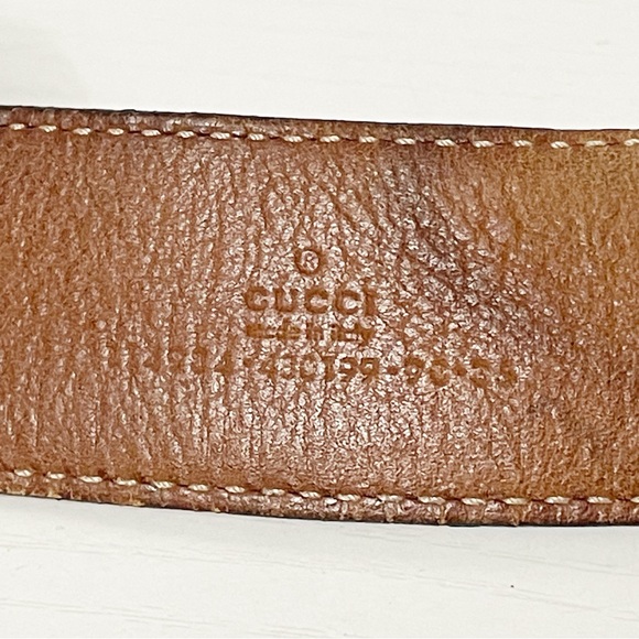 Gucci silver GG buckle black monogram leather belt size 36 - Picture 11 of 13